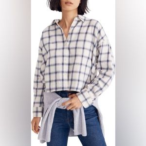 Hartsfield Windowpane Flannel Crop Shirt